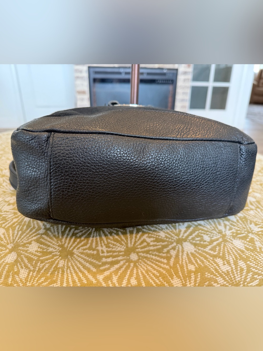 Furla Black Suede and Pebbled Leather Shoulder Bag - Picture 6 of 8